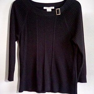 Requirements Black Sweater w/Buckle detail